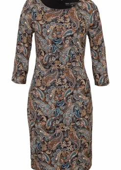 bonprix Kleider|Bekleidung·Pullover & Strickjacken^Shirtkleid mit Paisley Druck schwarz/beige paisley