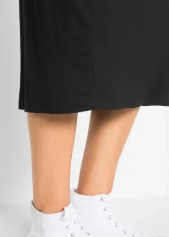 bonprix Basics|Nachhaltigere Materialien^Shirt-Kleid mit 3/4-Ärmeln schwarz