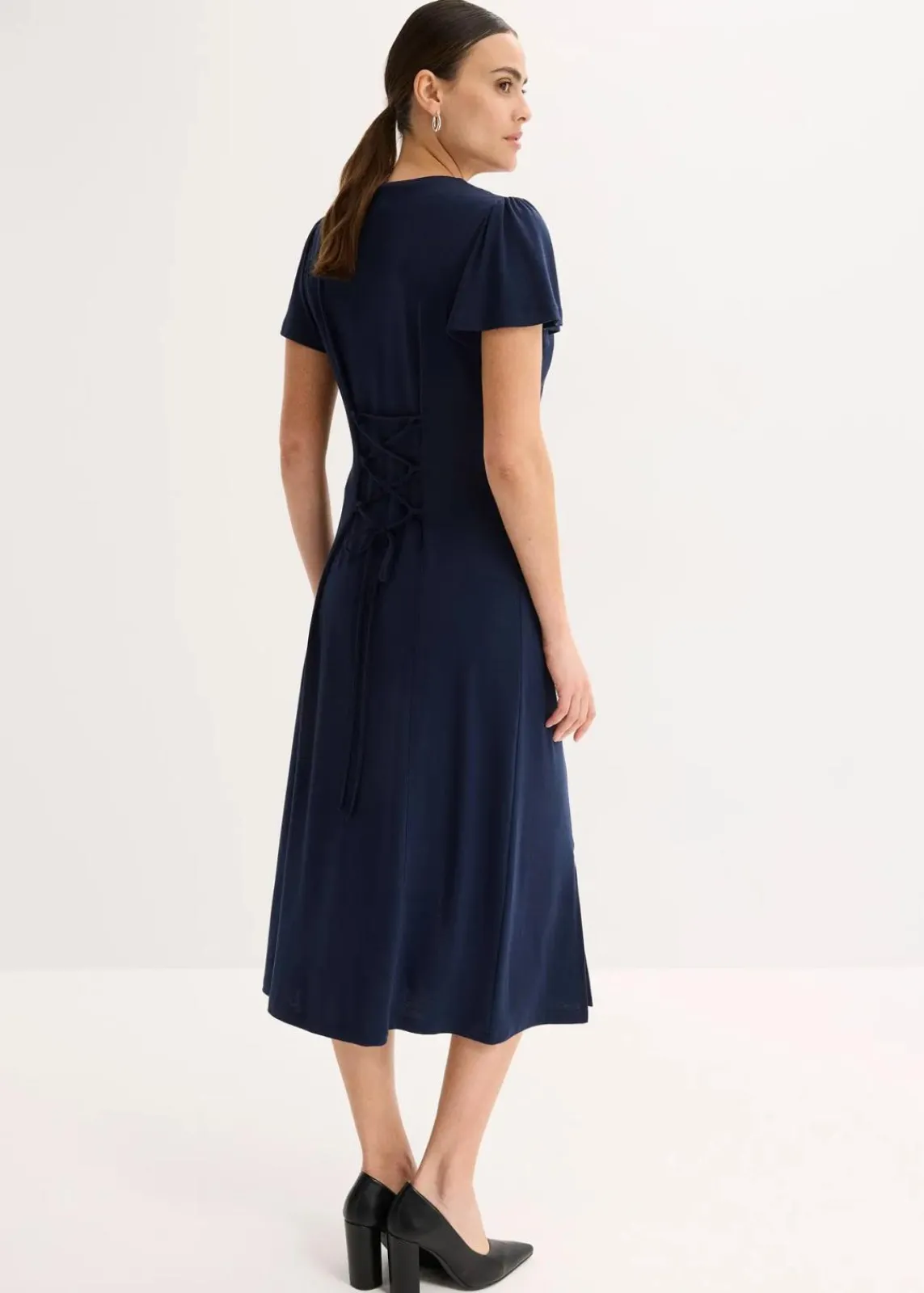 bonprix Bekleidung·Pullover & Strickjacken^Shirtkleid mit Schlitz dunkelblau