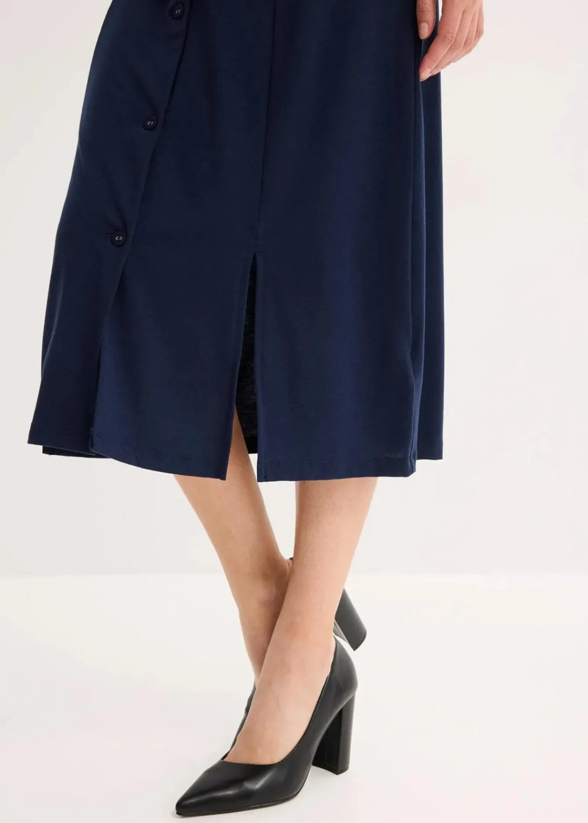 bonprix Bekleidung·Pullover & Strickjacken^Shirtkleid mit Schlitz dunkelblau