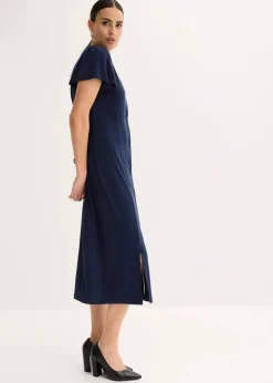 bonprix Bekleidung·Pullover & Strickjacken^Shirtkleid mit Schlitz dunkelblau