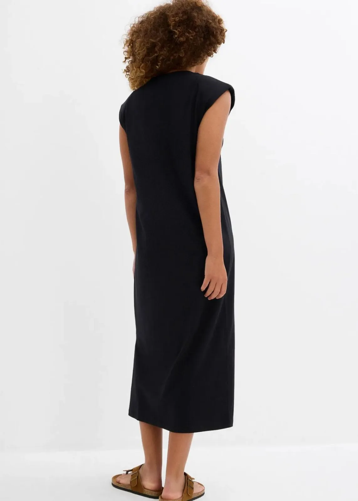 bonprix Bekleidung·Röcke|Bekleidung·Pullover & Strickjacken^Shirtkleid mit Schulterpolstern aus reiner Bio-Baumwolle schwarz