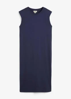 bonprix Nachhaltigere Materialien|Kleider^Shirtkleid mit Schulterpolstern aus reiner Bio-Baumwolle dunkelblau