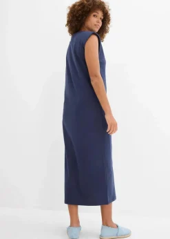 bonprix Nachhaltigere Materialien|Kleider^Shirtkleid mit Schulterpolstern aus reiner Bio-Baumwolle dunkelblau