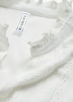 bonprix Bekleidung·Pullover & Strickjacken|Kleider^Shirtkleid mit Spitze weiß