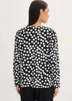 bonprix Shirts & Tops^Shirt-Tunika schwarz/wollweiß gepunktet