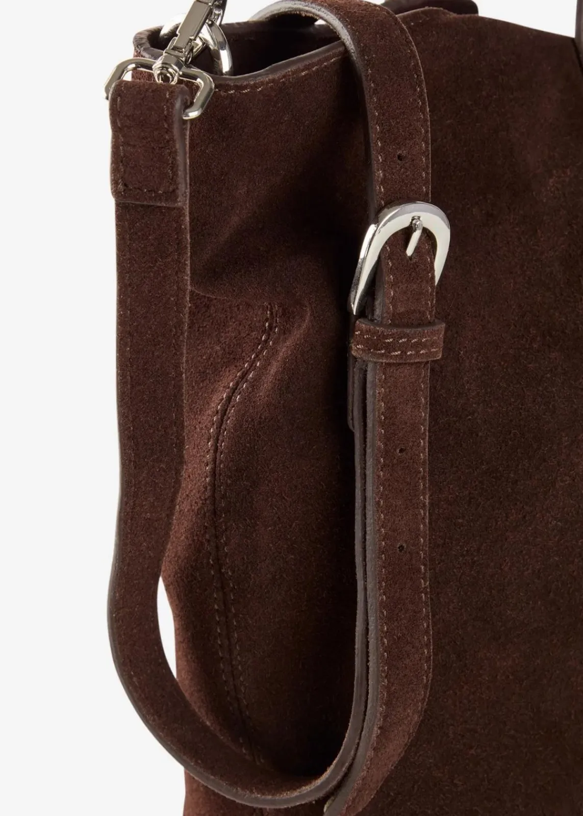 bonprix Taschen^Shopper aus Veloursleder dunkelbraun