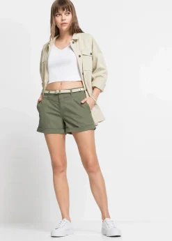 bonprix Bekleidung·Outdoorbekleidung|Bekleidung·Kleider^Shorts aus Baumwolle oliv