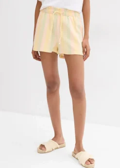 bonprix Shorts|Hosen^Shorts aus luftigem Leinen-Mix natur längs gestreift