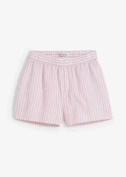 bonprix Shorts|Hosen^Shorts aus reiner Baumwolle bonbonrosa/hellblau gestreift