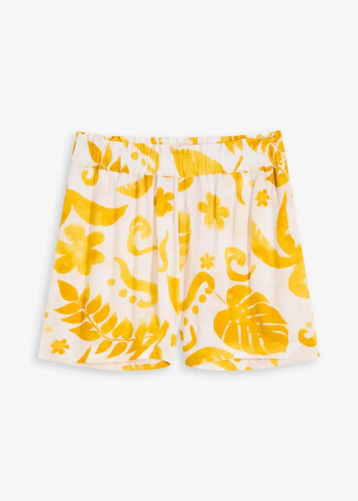 bonprix Bekleidung·Outdoorbekleidung|Bekleidung·Kleider^Shorts aus strukturierter Viskose weiß/lemoncurry floral