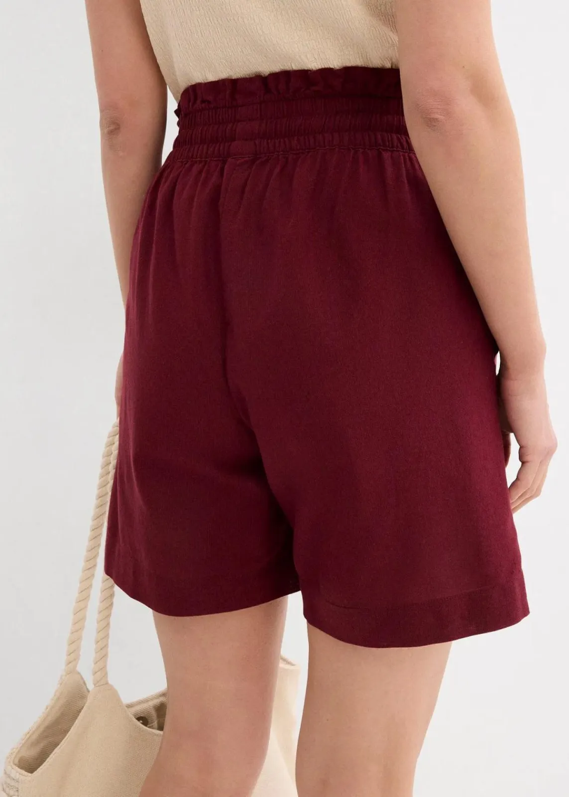 bonprix Hosen|Shorts^Shorts mit Leinen ahornrot