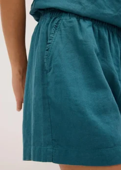 bonprix Hosen|Shorts^Shorts mit Leinenanteil pfeffergrün