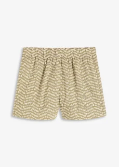 bonprix Shorts|Hosen^Shorts mit Lochstickerei oliv/beige