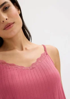 bonprix Wäsche·Nachtwäsche|Nachtwäsche^Shorty aus weichem Pointelle-Jersey kirschblütenpink