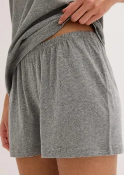 bonprix Wäsche·Nachtwäsche|Nachhaltigere Materialien^Shorty mit feiner Spitze grau meliert