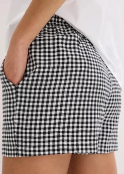 bonprix Wäsche·Nachtwäsche|Nachtwäsche^Shorty mit gewebter Shorts weiß kariert
