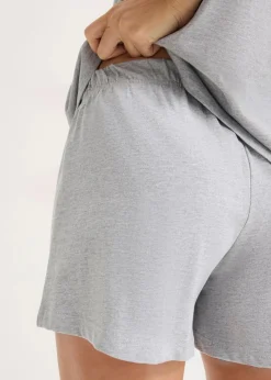 bonprix Wäsche·Basics|Wäsche·Nachtwäsche^Shorty mit Knopfleiste hellgrau meliert