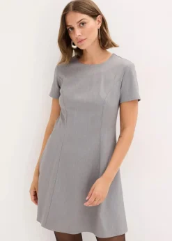 bonprix Kleider|Nachhaltigere Materialien^Skater-Minikleid grau meliert