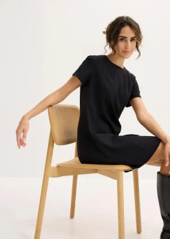 bonprix Bekleidung·Pullover & Strickjacken|Nachhaltigere Materialien^Skater-Minikleid schwarz