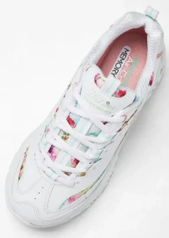 Skechers High Heels|Sneaker^Chunky Sneaker mit Memory Foam weiß geblümt