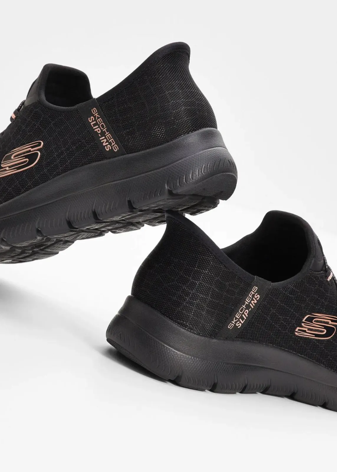 Skechers High Heels|Komfortschuhe^Komfort-Slip-In-Sneaker mit Memory Foam schwarz/gold