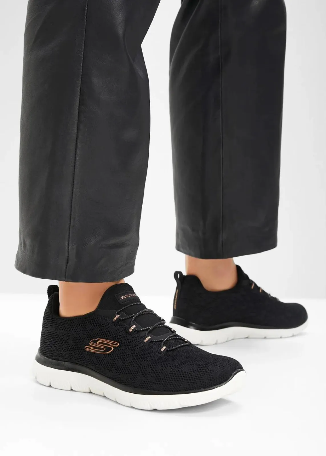 Skechers High Heels|Komfortschuhe^Komfort-Sneaker mit Memory Foam schwarz leo bedruckt