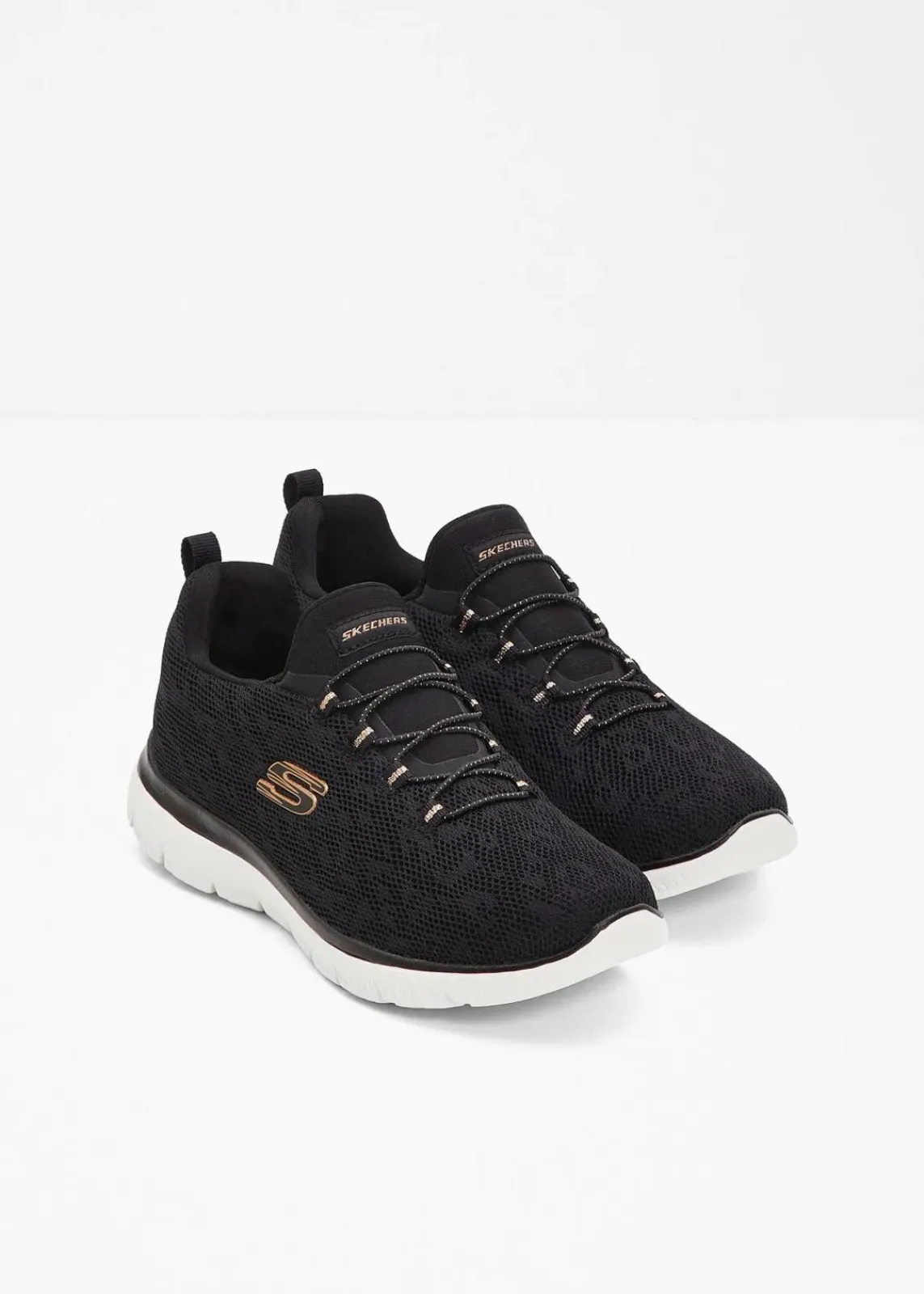 Skechers High Heels|Komfortschuhe^Komfort-Sneaker mit Memory Foam schwarz leo bedruckt