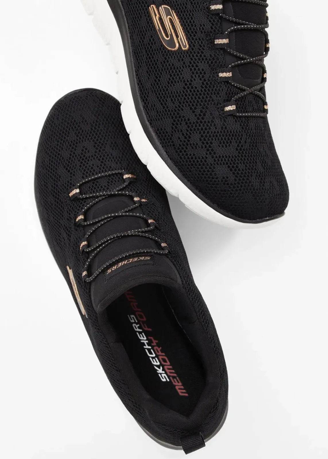Skechers High Heels|Komfortschuhe^Komfort-Sneaker mit Memory Foam schwarz leo bedruckt
