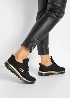 Skechers High Heels|Komfortschuhe^Komfort-Sneaker mit Memory Foam schwarz/roségoldfarben