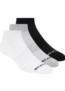 Skechers Socken|Socken^Kurzsocken (3er Pack) schwarz + weiß + grau meliert