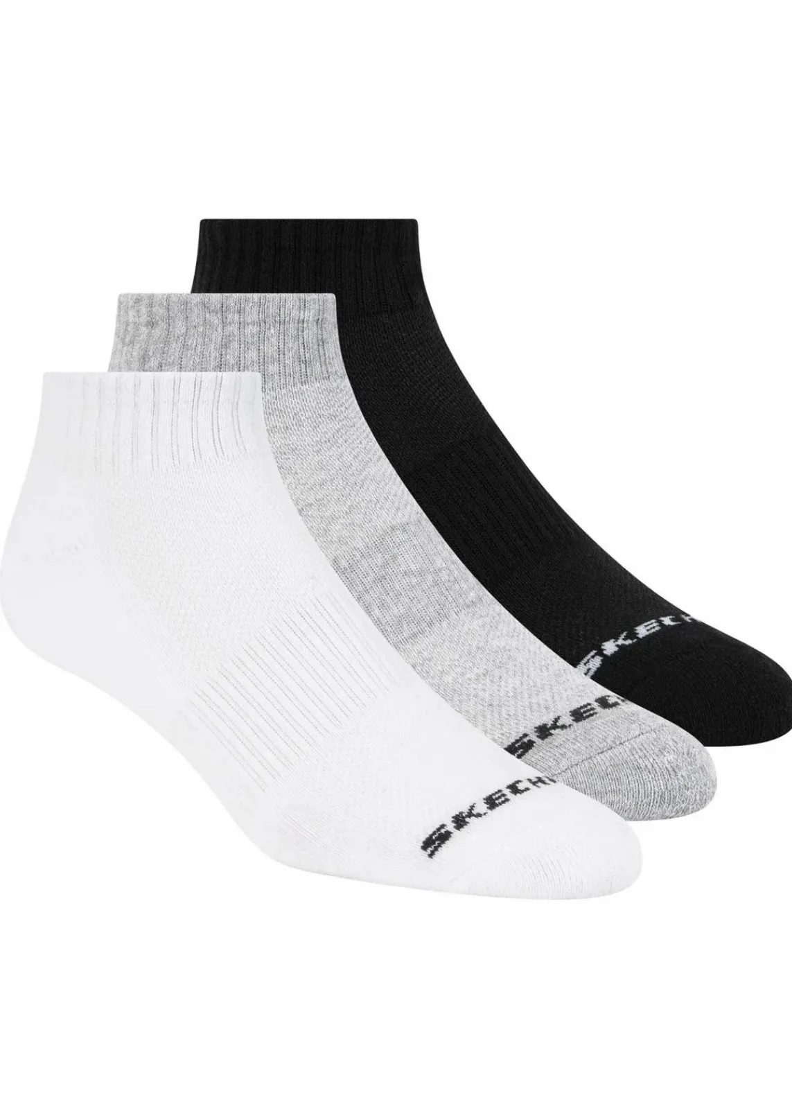 Skechers Socken|Socken^Kurzsocken (3er Pack) schwarz + weiß + grau meliert
