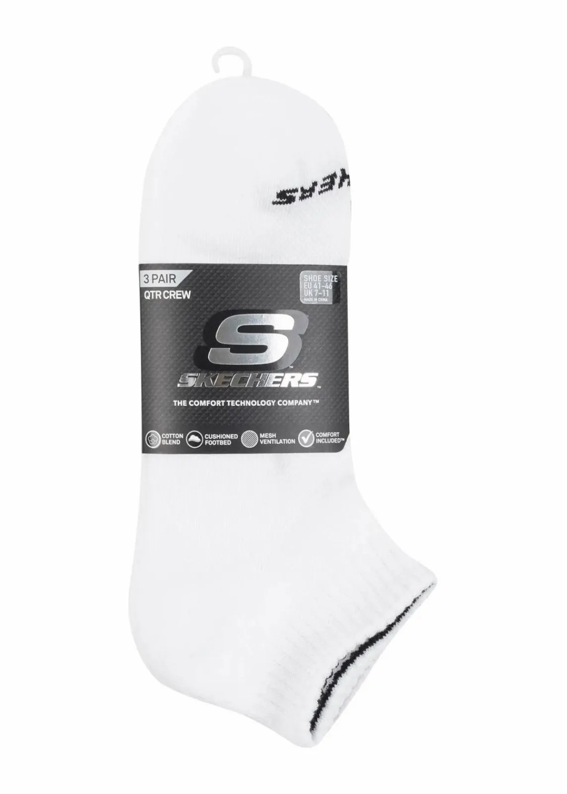 Skechers Socken|Socken^Kurzsocken (3er Pack) schwarz + weiß + grau meliert