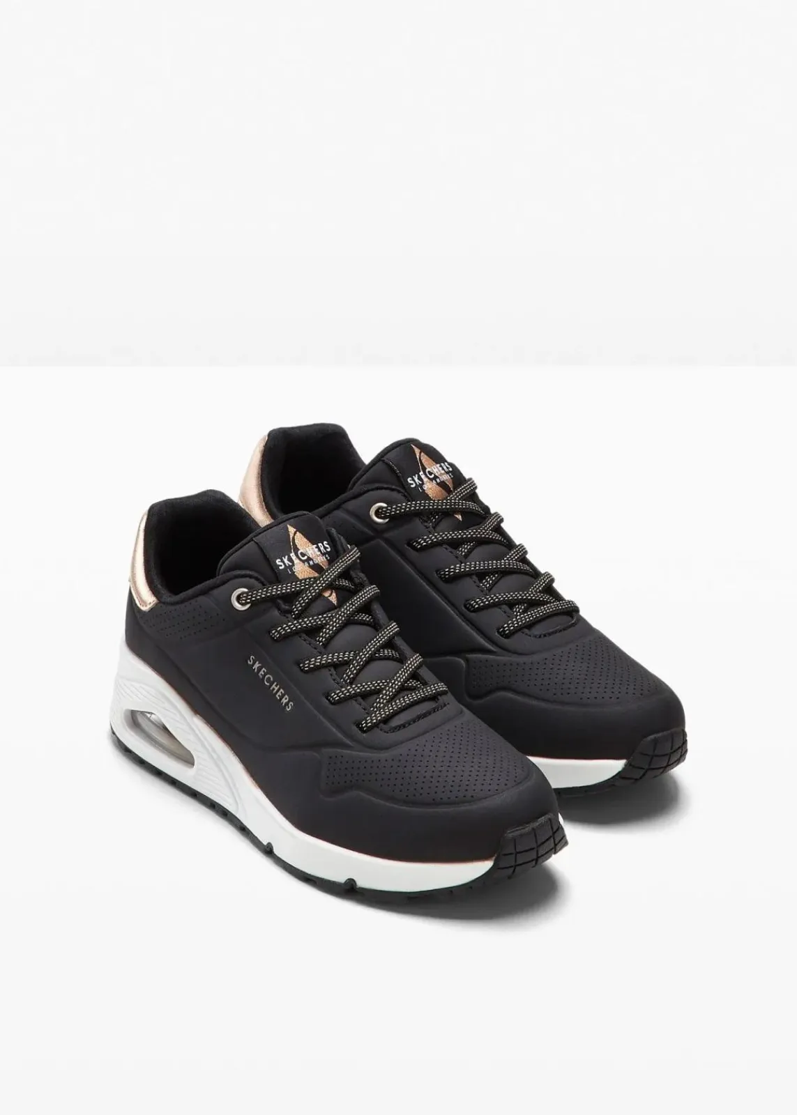 Skechers High Heels|Sneaker^Sneaker mit Memory Foam schwarz/roségoldfarben