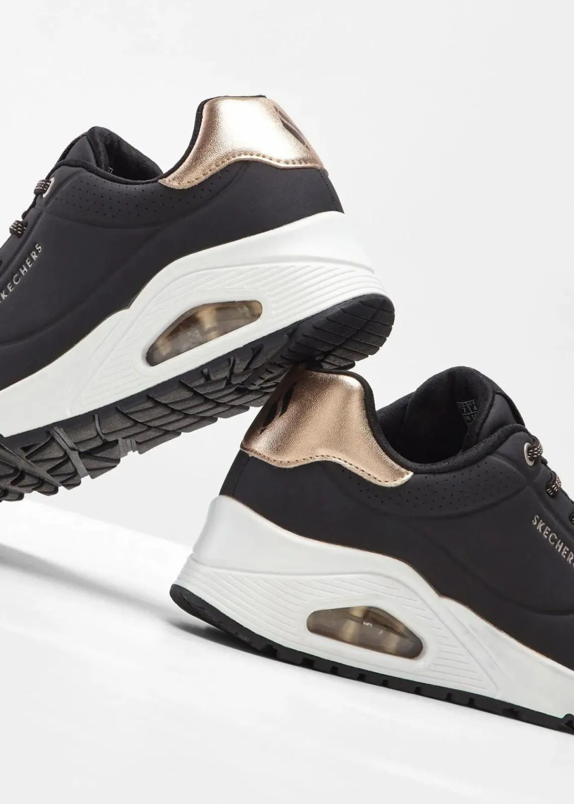 Skechers High Heels|Sneaker^Sneaker mit Memory Foam schwarz/roségoldfarben
