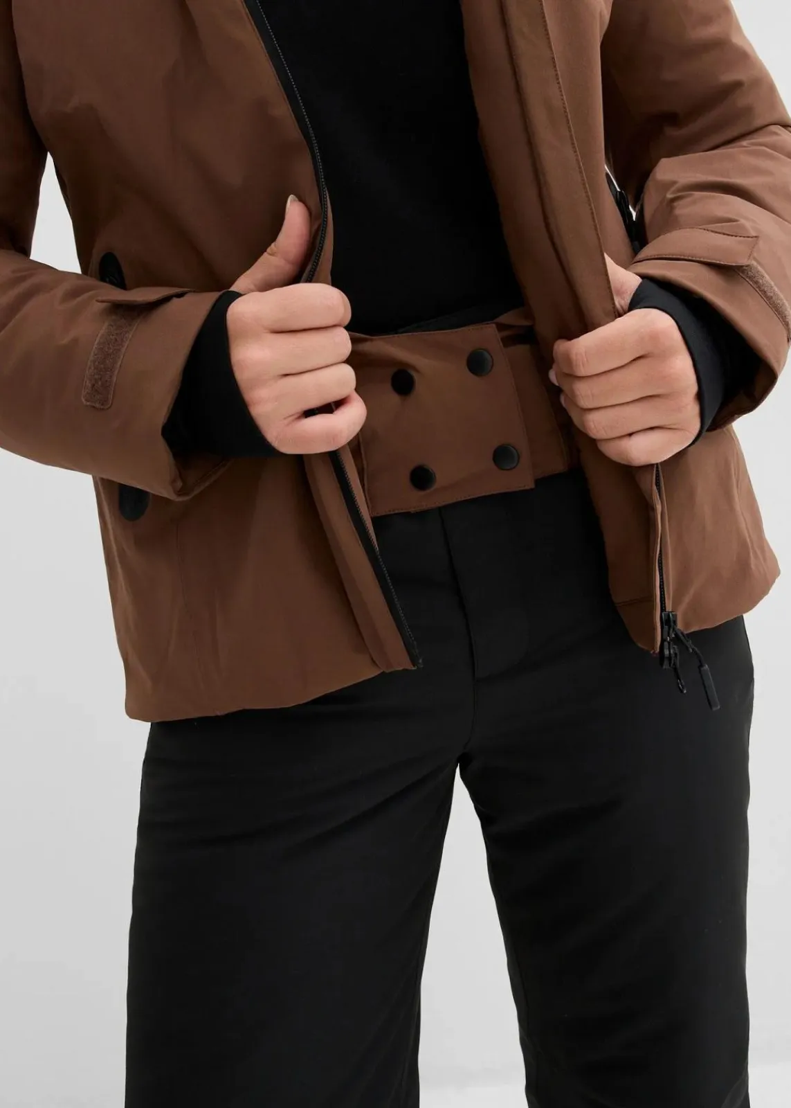 bonprix Bekleidung·Jumpsuits|Bekleidung·Sweat^Skijacke, mit Schneefang hellbraun
