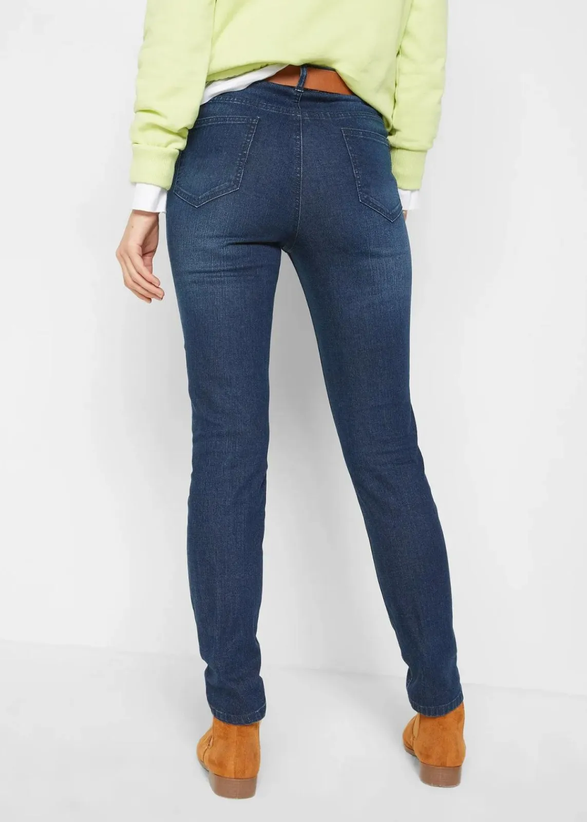 bonprix Bekleidung·Shirts & Tops|Jeans^Skinny Jeans High Waist, cropped dunkelblau denim