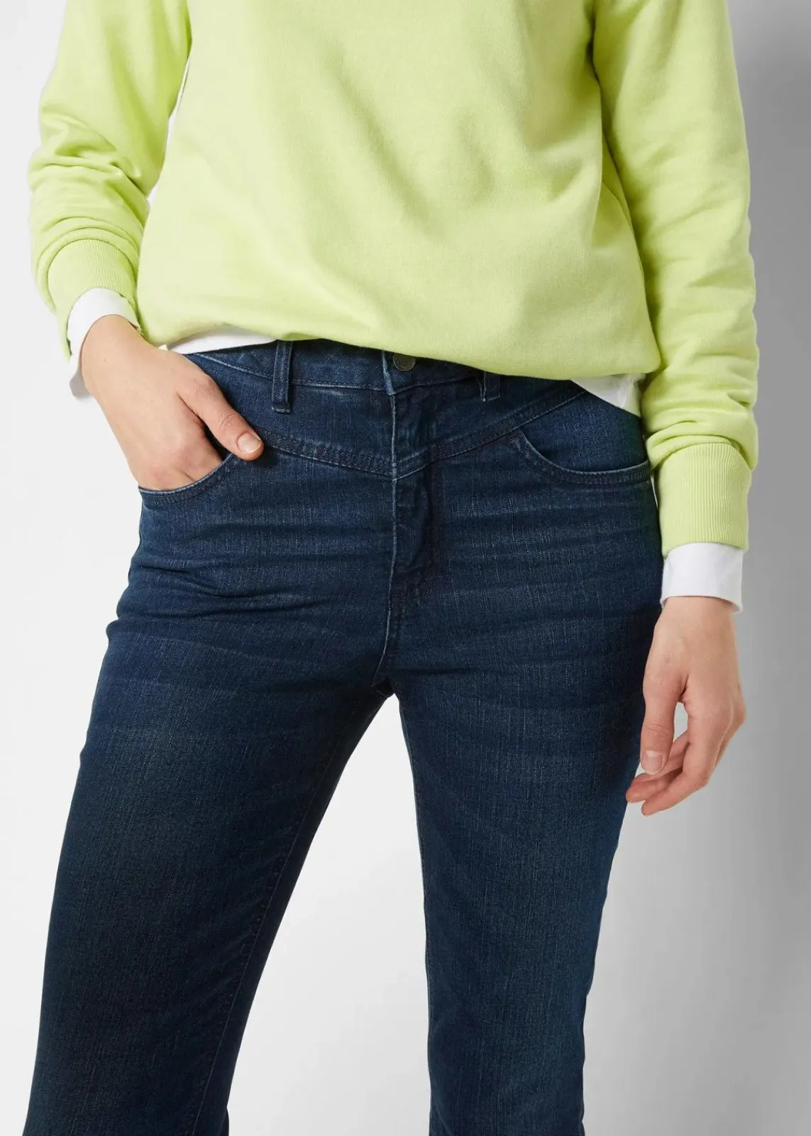 bonprix Bekleidung·Shirts & Tops|Jeans^Skinny Jeans High Waist, cropped dunkelblau denim