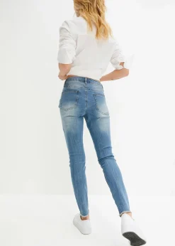bonprix Bekleidung·Shirts & Tops|Jeans^Skinny Jeans Mid Waist blau denim