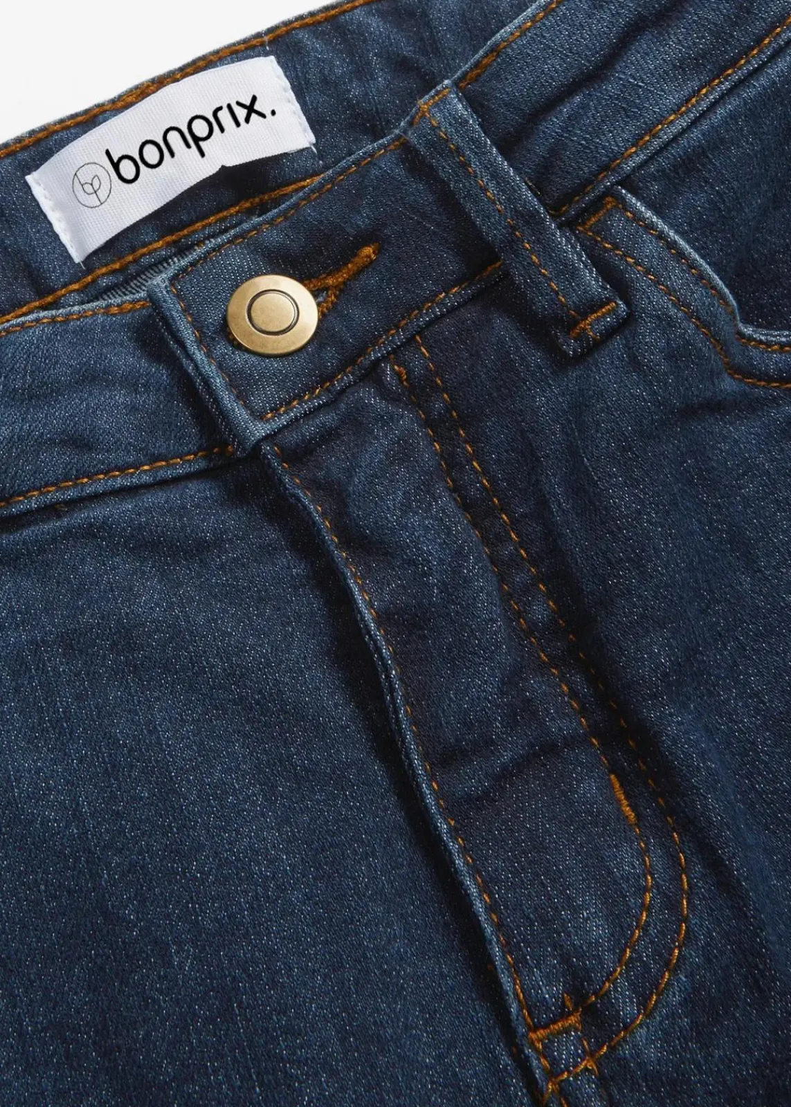 bonprix Jeans|Kurzgrößen^Skinny Jeans Mid Waist, Stretch dunkelblau used