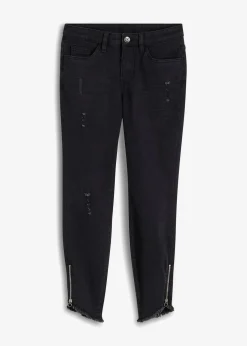 bonprix Bekleidung·Shirts & Tops|Jeans^Skinny Jeans, Mid Waist, Stretch schwarz denim