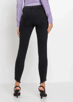bonprix Bekleidung·Shirts & Tops|Jeans^Skinny Jeans, Mid Waist, Stretch schwarz denim