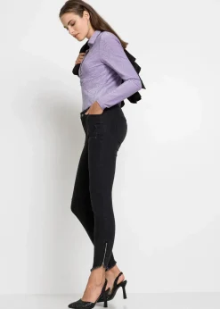 bonprix Bekleidung·Shirts & Tops|Jeans^Skinny Jeans, Mid Waist, Stretch schwarz denim