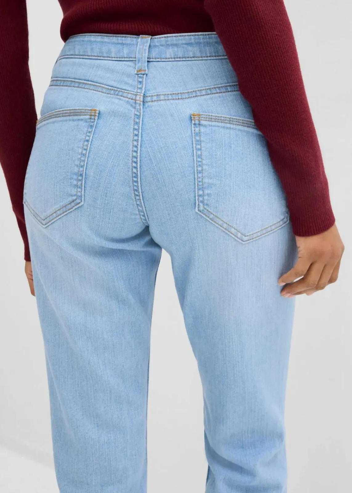 bonprix Jeans|Kurzgrößen^Skinny Jeans Mid Waist, Stretch hellblau used