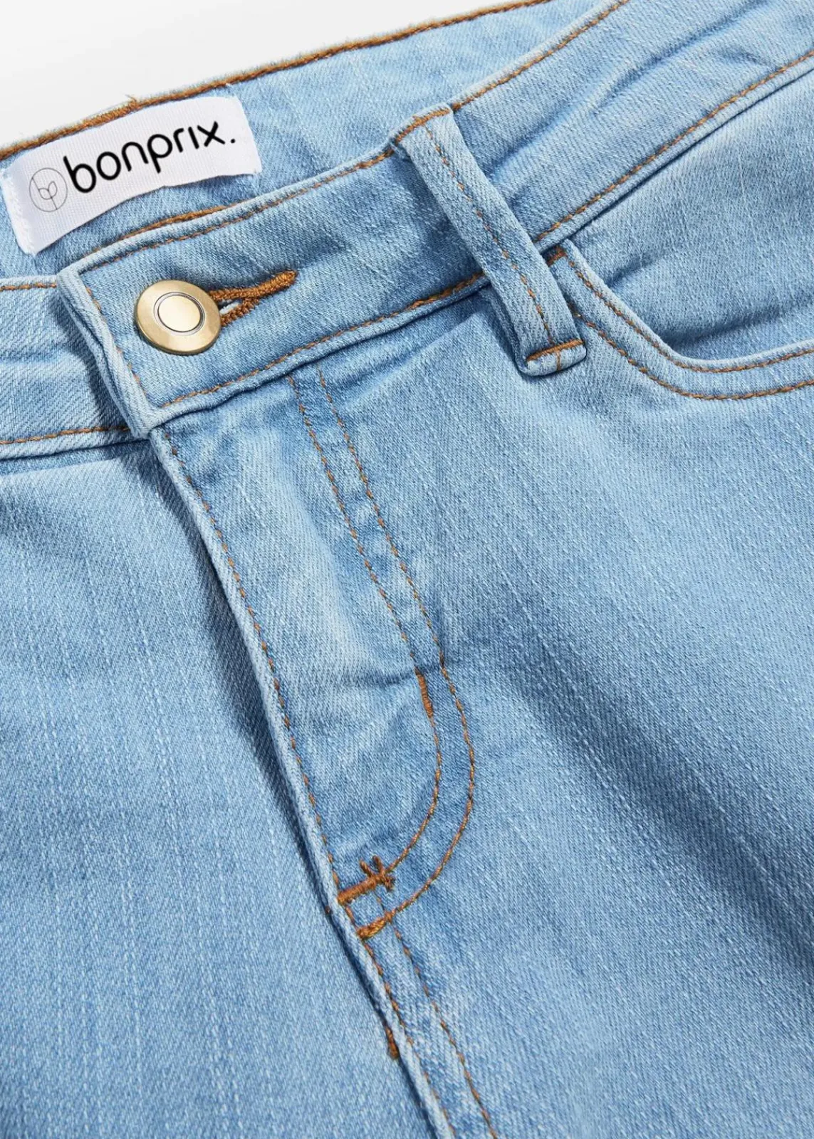 bonprix Jeans|Kurzgrößen^Skinny Jeans Mid Waist, Stretch hellblau used