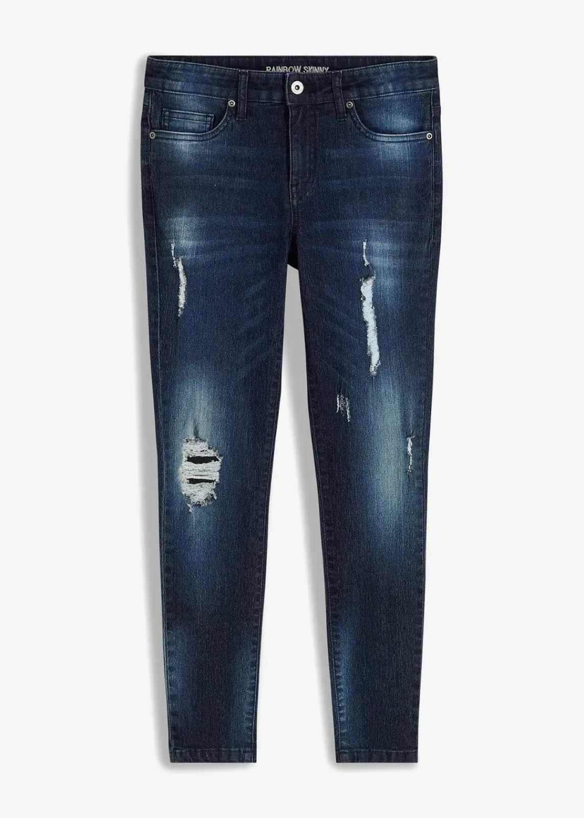 bonprix Bekleidung·Shirts & Tops|Jeans^Skinny Jeans Mid Waist, Stretch dunkelblau denim