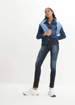 bonprix Kurzgrößen|Bekleidung·Shirts & Tops^Skinny Jeans Mid Waist, Stretch dunkelblau used