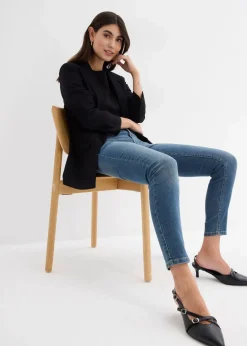 bonprix Jeans|Bekleidung·Shirts & Tops^Skinny Jeans Mid Waist, Stretch blau denim used
