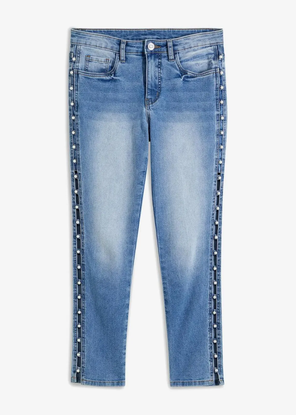 bonprix Bekleidung·Shirts & Tops|Jeans^Skinny Jeans Mid Waist, Stretch blau denim