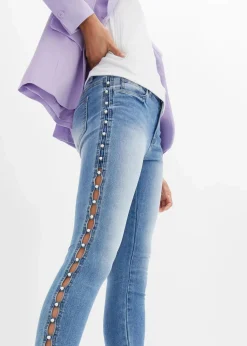 bonprix Bekleidung·Shirts & Tops|Jeans^Skinny Jeans Mid Waist, Stretch blau denim